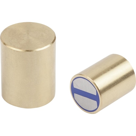 Kipp Magnet Deep Pot Magnet, Round, D=10, Form:A, Ndfeb, Comp:Brass K1395.110